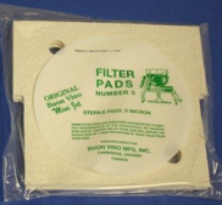Buon Vino Filter Mini Pad #3 Super Sterile 0.5 Micron (3/PKG)