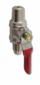 CO2 Ball Valve 1/4″ MPT x 1/4″ MFL In Line w/ Check Valve, product image from Quirkyhomebrew