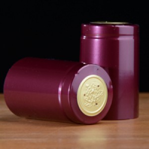 Metallic Solid Ruby Red PVC Shrink Capsule 30/Bag