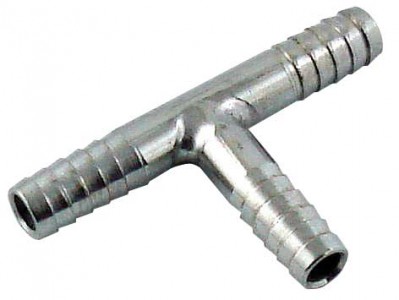 CO2 metal tee 3/8 x 3/8 x 1/4b, product image from Quirkyhomebrew