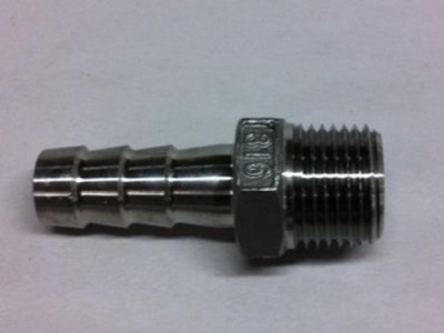 1/2″ MPT x 3/8″ S/S Hose Barb, product image from Quirkyhomebrew