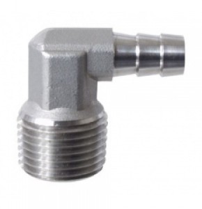 1/2″ MPT x 3/8″ S/S Barb Elbow, product image from Quirkyhomebrew