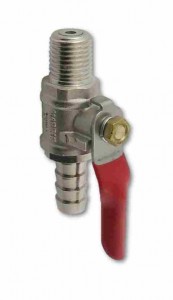 CO2 Ball Valve 1/4″ MPT x 3/8″ B (W/Check), product image from Quirkyhomebrew