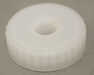 White Plastic Screw Cap with Hole for gallon jug, product image from Quirkyhomebrew