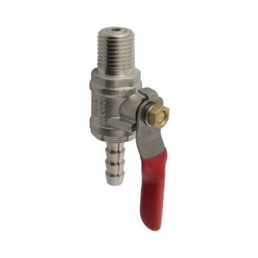 CO2 Ball Valve 1/4″ MPT x 1/4″ B (W/Check), product image from Quirkyhomebrew