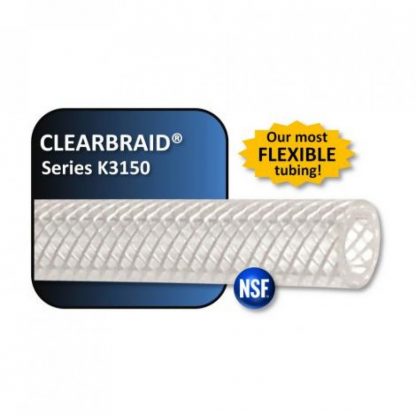 Braided Poly Hose, ClearBraid 1/4 x 7/16 - 1 ft