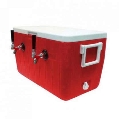 Double tap jockey box, Cold Plate, 48qt Blue or Red Cooler