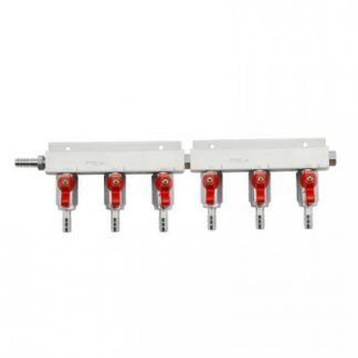 6-Way Gas Distributor/Manifold With 3/8" Barbs