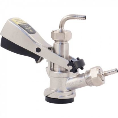 D-Style Keg Coupler | Sanke Keg Beer Tap | Stainless Steel Probe | PRV | Beer & Gas Barbs Included