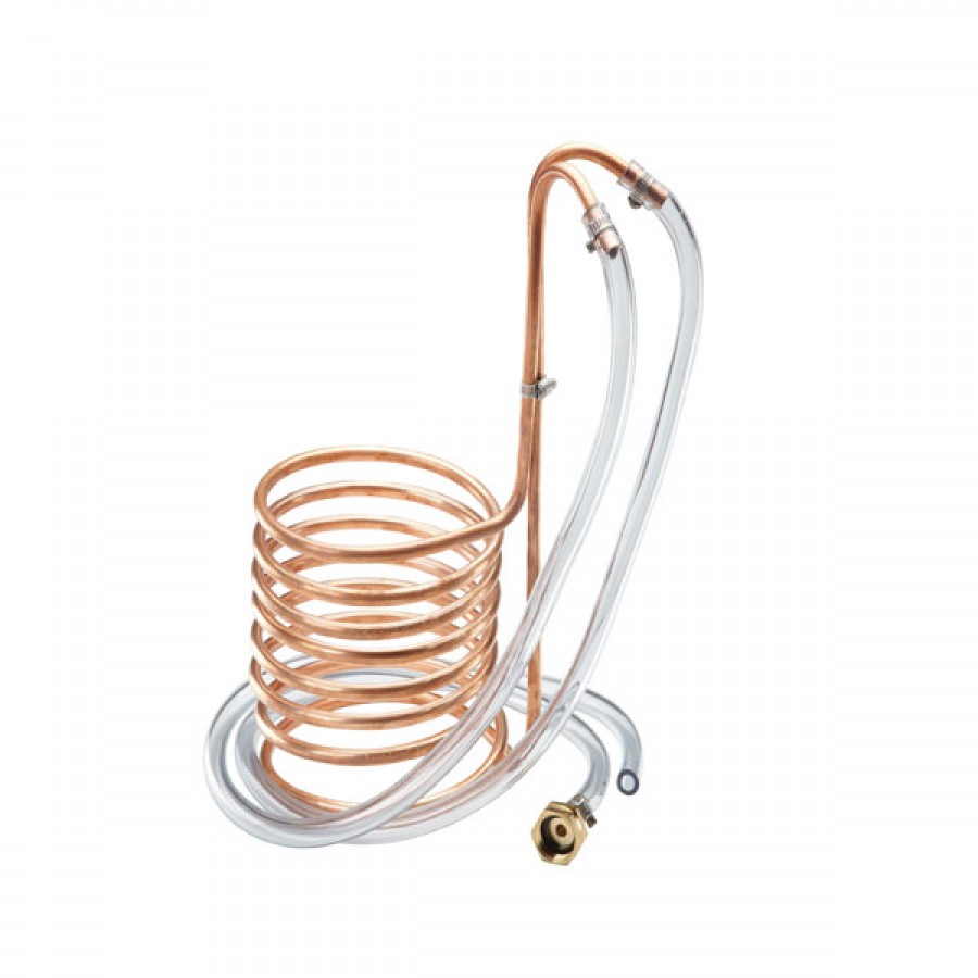 25' Copper Immersion Wort Chiller With Garden Hose Fittings 72.95