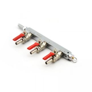 3-Way Gas Distributor with Check Valve Shut Offs with 3/8" Barbs and PRV