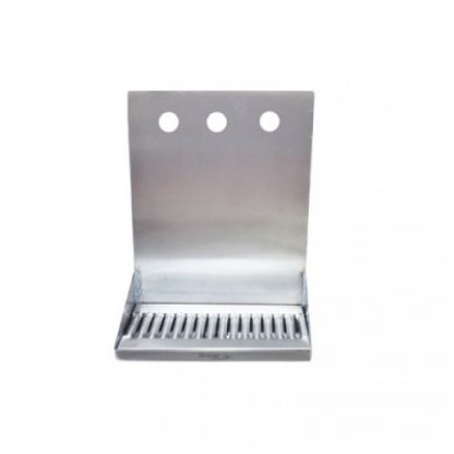 12″ x 6″ x 14″ Shank Mounted Drip Tray – Brushed Stainless – With Drain – 3 Faucets