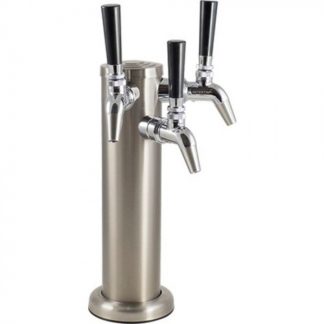 KOMOS® 3-Tap Stainless Draft Tower With S/S Intertap Faucets (w/ Duotight Fittings)