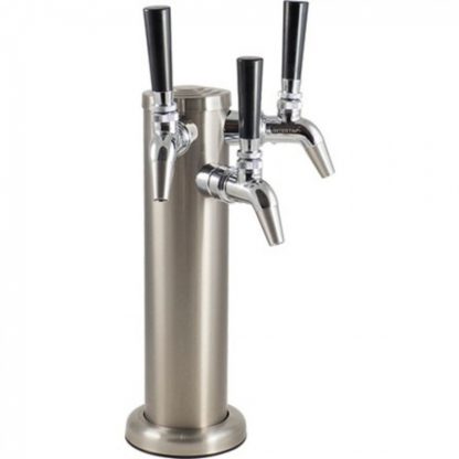 KOMOS® 3-Tap Stainless Draft Tower With S/S Intertap Faucets (w/ Duotight Fittings)