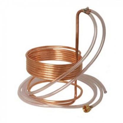 Water Efficient Copper Immersion Wort Chiller- 25 ft x 3/8 in With Tubing