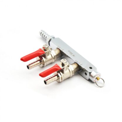 2-Way Gas Distributor with Check Valve Shut Offs with 3/8" Barbs and PRV