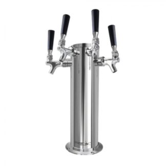 4″ Column Tower – 4 Faucets – 100% SS Polished – Air Cooled
