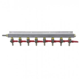 8-Way Gas Distributor, 5/16" Barb Shutoffs (Without Check Valves)