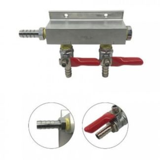 2-Way Gas Distributor With 5/16" Barbs With Check Valve