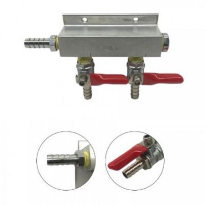 2-Way Gas Distributor With 5/16" Barbs With Check Valve