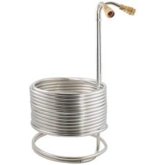 50' Stainless Steel Wort Chiller 1/2" with Brass Connections