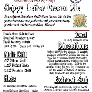 Quirky's Happy Heifer Cream Ale All Grain Kit, 5 Gallons, 2025 Big Brew Day Alternative Recipe