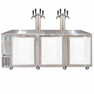 KOMOS® Olympus III Deluxe Kegerator | Stainless Steel Exterior | Fan Cooled Stainless Towers | Fits 5 Half Barrel Kegs or 20 Corny Kegs