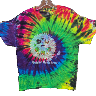 Quirky Homebrew Tie Dyed Unisex T-Shirt - Large - Shirt #2
