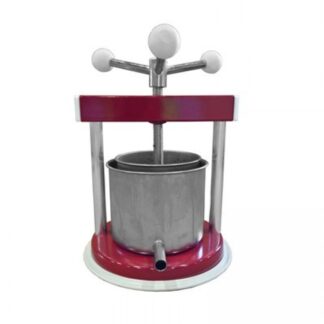 Small Food Press | Fruit | Cheese | Butter | 12 cm x 11.5 cm | Stainless Steel Basket and Basin | Red "Tommy" Model