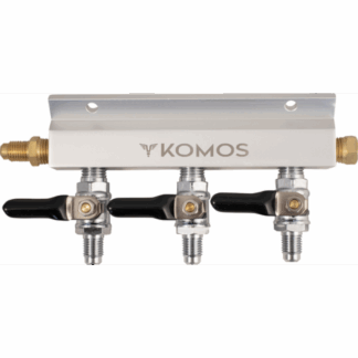 KOMOS® Gas Manifold | Aluminum | 1/4 in. Flare | 3 Way