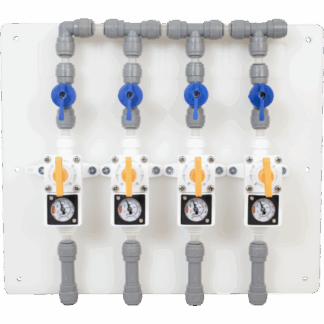 Duotight Draft Regulator Board | Gas Manifold | 4 Way With Shutoff Valves