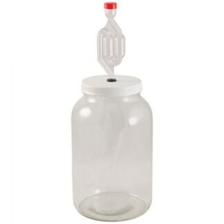 1 Gallon Glass Jar Fermenter Kit with Plastic Lid & Airlock