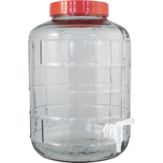 4 Gallon Wide Mouth Glass Carboy with Airlock Lid, Carrying Harness & Spigot