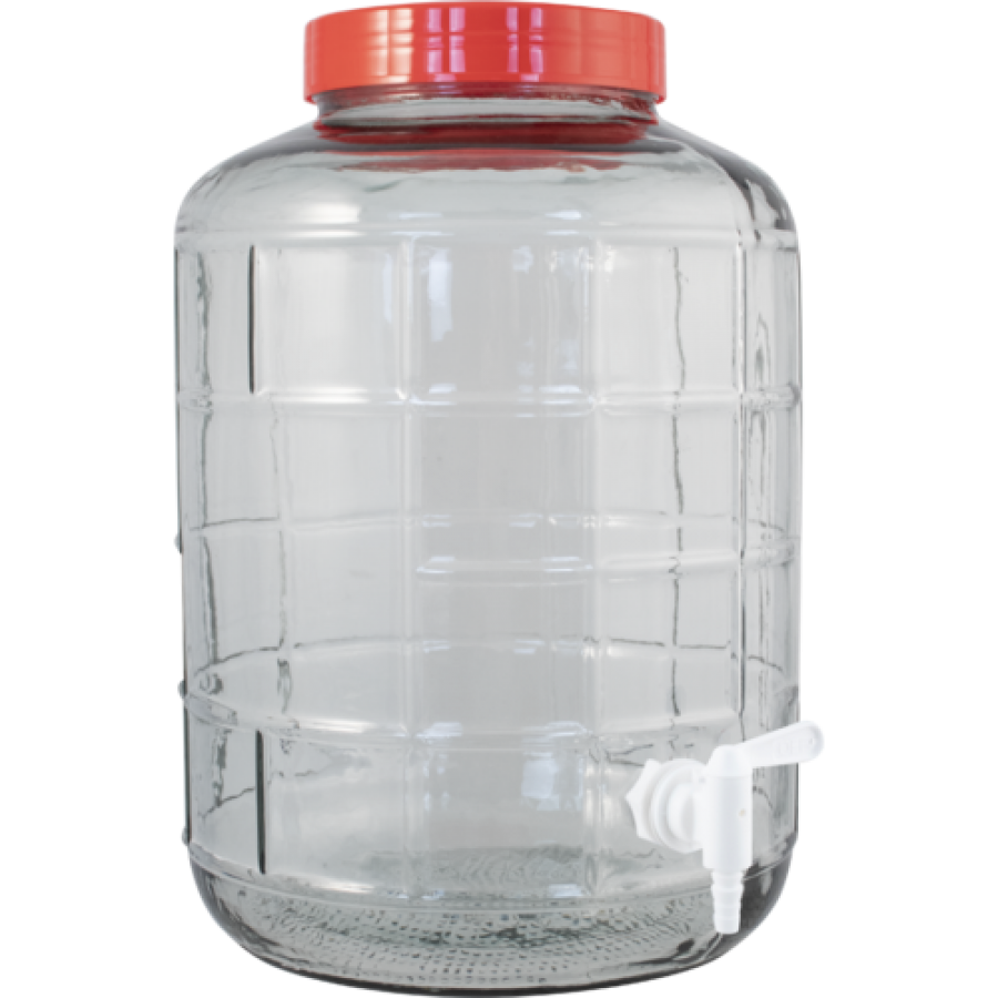4 Gallon Wide Mouth Glass Carboy with Airlock Lid, Carrying Harness & Spigot