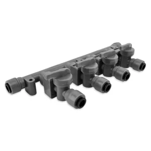 4 Way Duotight Gas Manifold with Push-In Check Valves - 8 mm