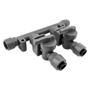 2 Way Duotight Gas Manifold with Push-In Check Valves - 8 mm