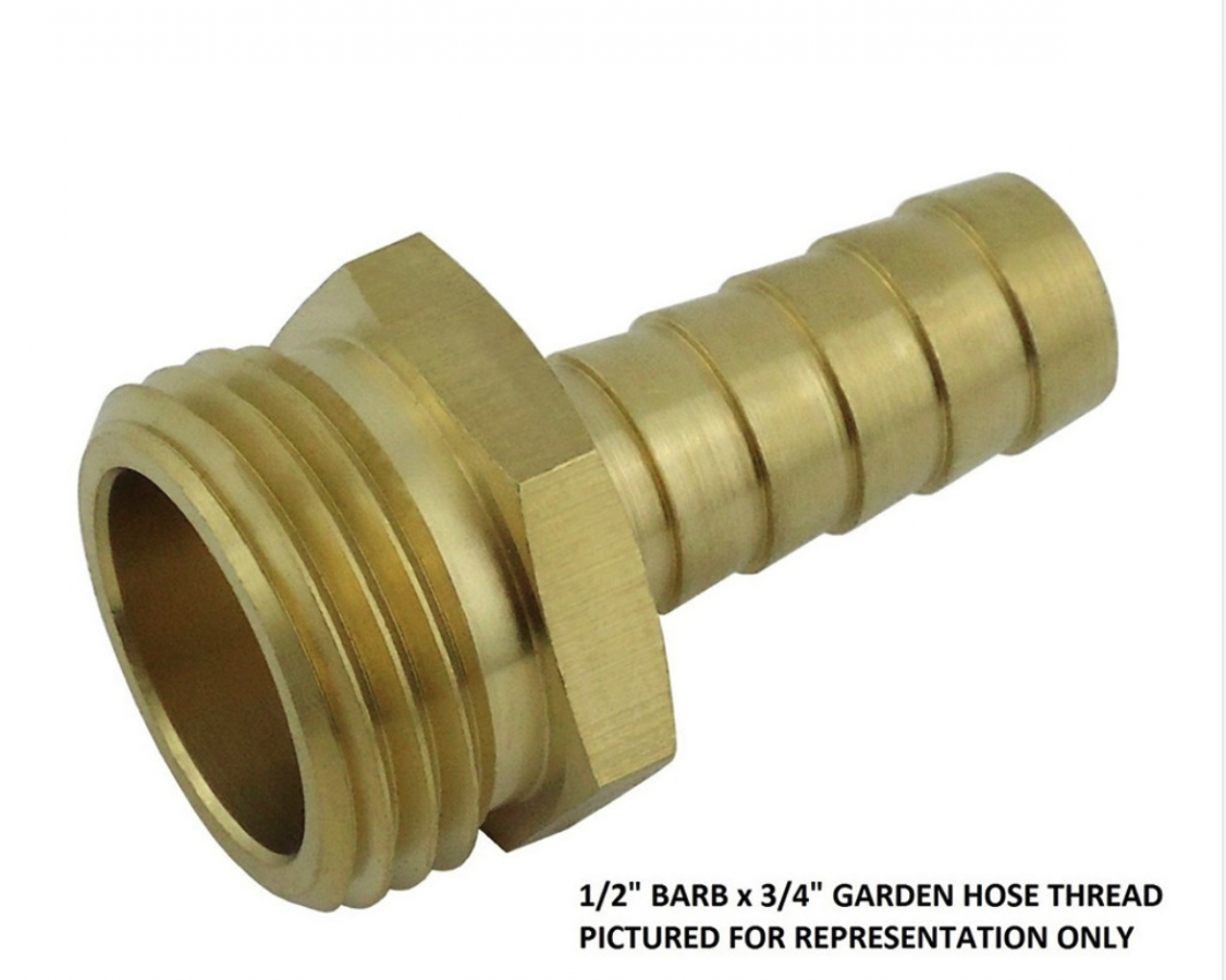 Brass Hose - Male Garden Hose x 1/2'' Barb