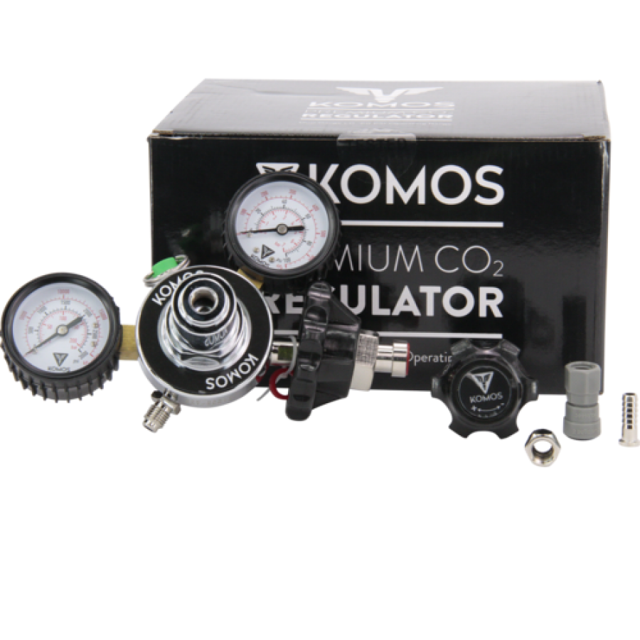 KOMOS® Premium Dual Gauge CO2 Regulator | Tool-Free One-Handed Tank Connection | 0–60 PSI - Image 2