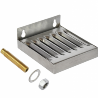 6″ x 4″ Wall Mount Drip Tray – Brushed Stainless – With Drain