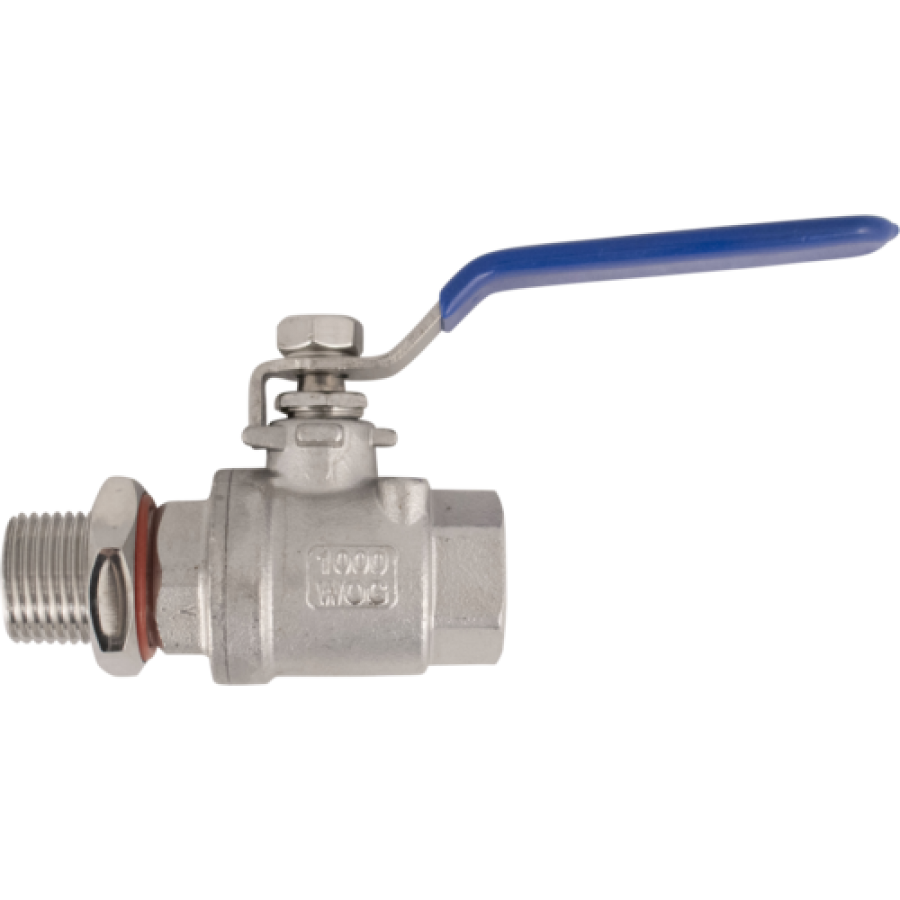 Weldless Ball Valve Assembly (Stainless) - 1/2 in. BSP
