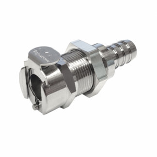 Female Quick Disconnect, 3/8"B W/Shutoff (LC, Panel-Mnt, SS)