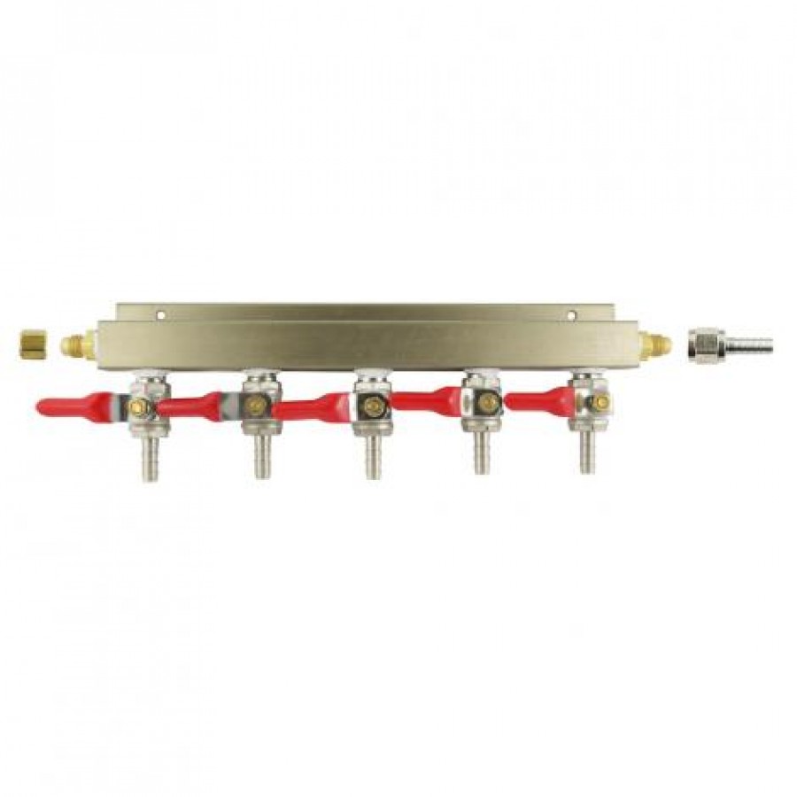 5-Way Gas Distributor With 1/4" Barbs